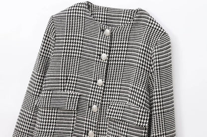 Women's Blazer Long Sleeve Blazers Button Elegant Color Block