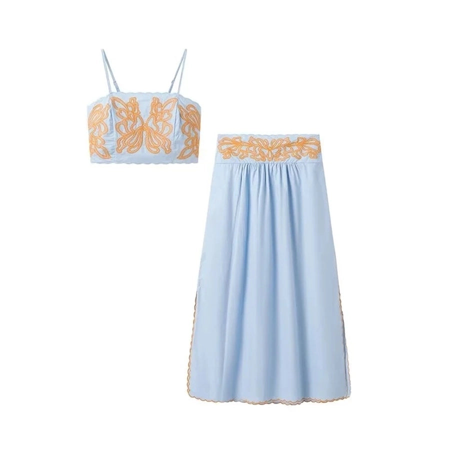 Daily Women's Vacation Butterfly Polyester Printing Skirt Sets Skirt Sets