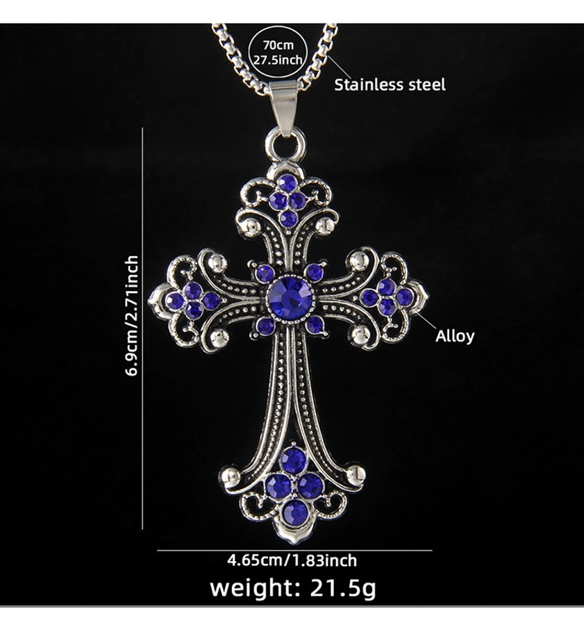Hip-Hop Vintage Style Cross 201 Stainless Steel Alloy Plating Unisex Pendant Necklace