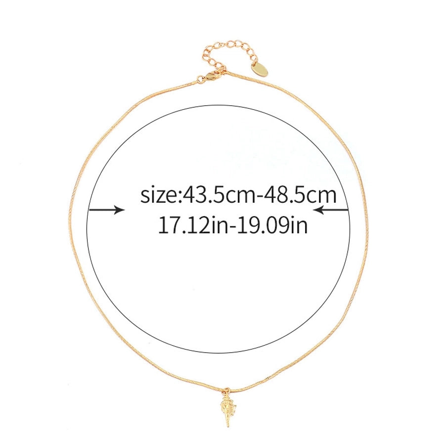 Casual Luxurious Irregular 304 Stainless Steel Shell Copper Paperclip Chain snake chain Layered Necklaces