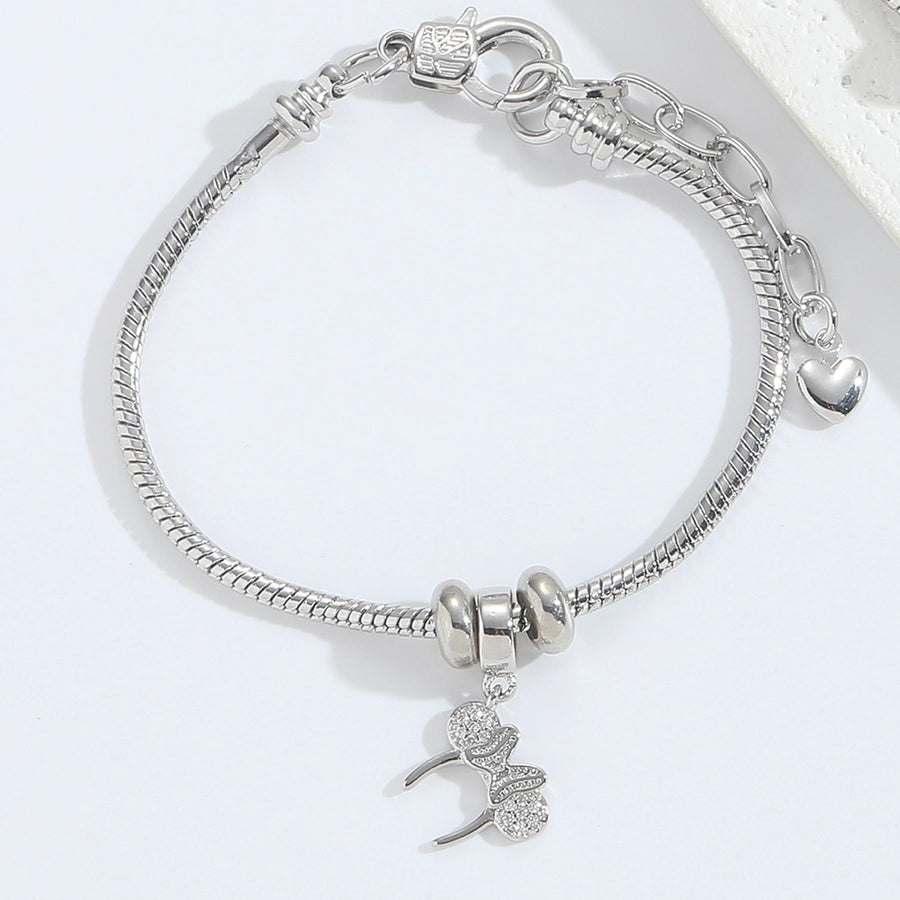 Jewelry Elegant Simple Style Commute Heart Shape Copper Zircon 14K Gold Plated Bracelets