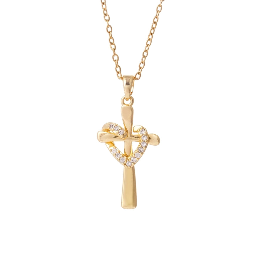 Jewelry Glam Lady Sexy Cross 304 Stainless Steel Copper Necklace