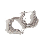 Casting Winding Classic round Earrings-Steel Color