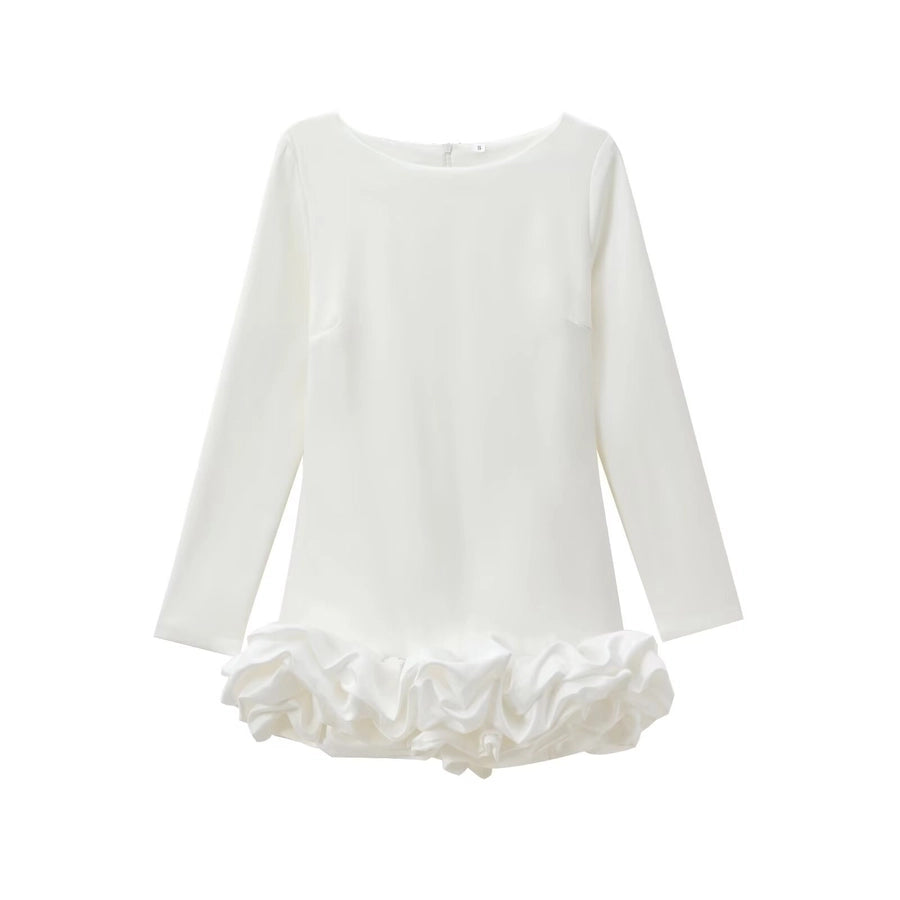 Women's Sheath Dress Elegant Sexy Round Neck Long Sleeve Solid Color Short Mini Dress Holiday Daily