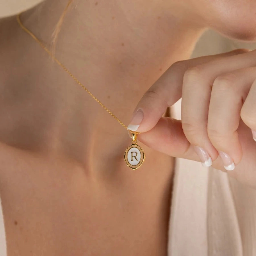 Jewelry Simple Style Letter 304 Stainless Steel 18K Gold Plated Pendant Necklace