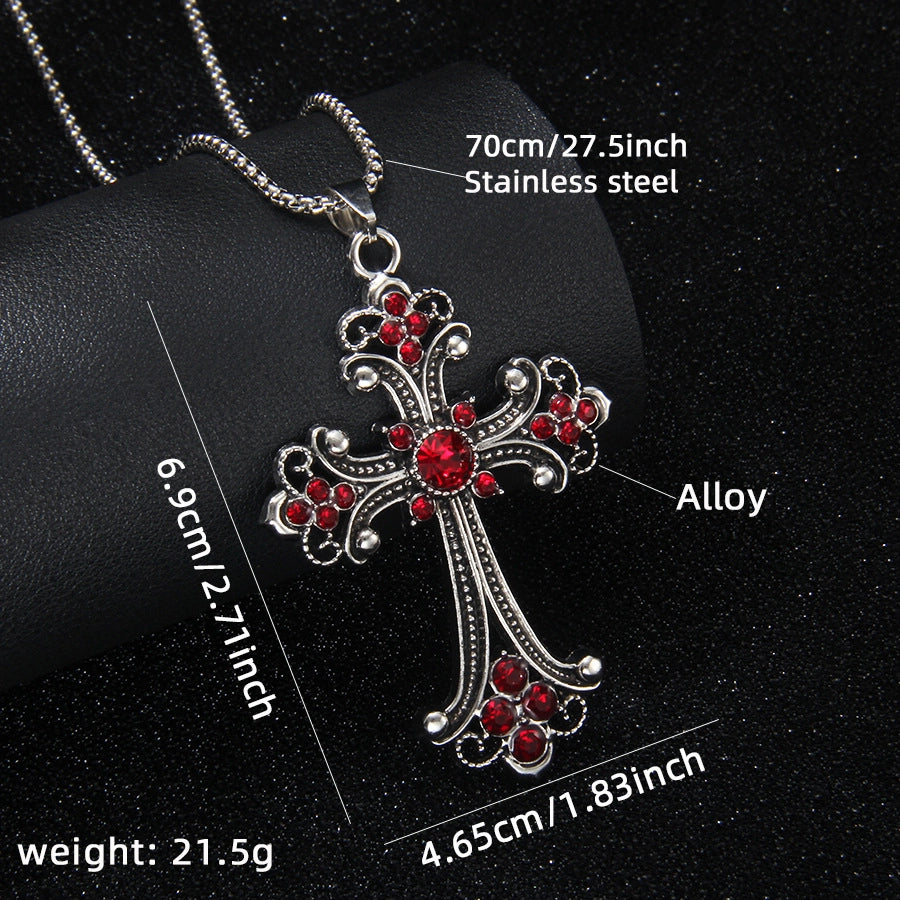 Hip-Hop Vintage Style Cross 201 Stainless Steel Alloy Plating Unisex Pendant Necklace