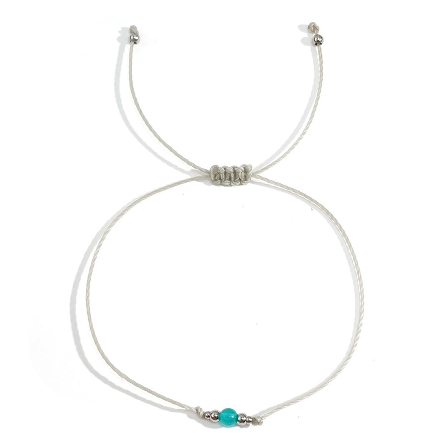 Bohemian Round 304 Stainless Steel natural stone Wax line  String Bracelets