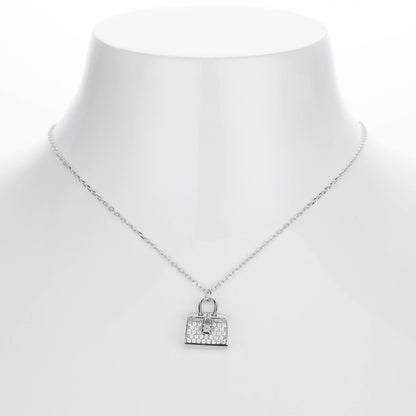925 Sterling Silver Rack Plated Plated Long-Lasting Plated Zircon cable chain Inlay Bag Pendant Necklace