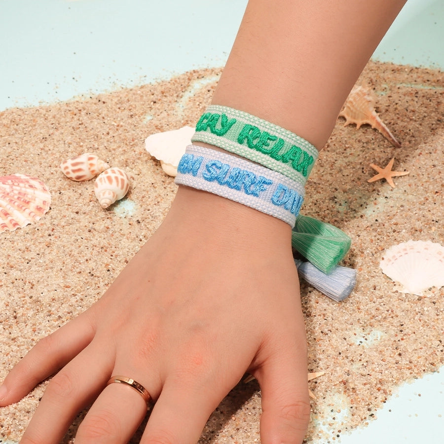 Cute Sweet Sports Letter cord Woven Chain String Bracelets