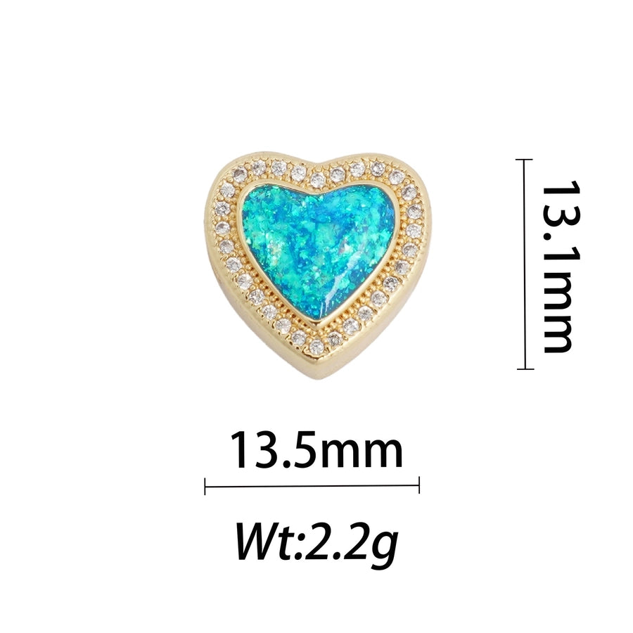 1 Piece Copper Geometric Letter Heart Shape