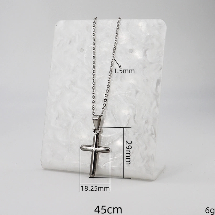 Jewelry Casual Vintage Style Cross 304 Stainless Steel Handmade Pendant Necklace