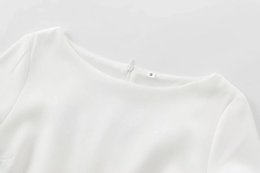 Women's Sheath Dress Elegant Sexy Round Neck Long Sleeve Solid Color Short Mini Dress Holiday Daily