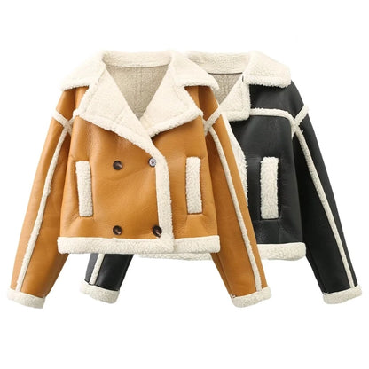 Women's Preppy Style Color Block Coat
