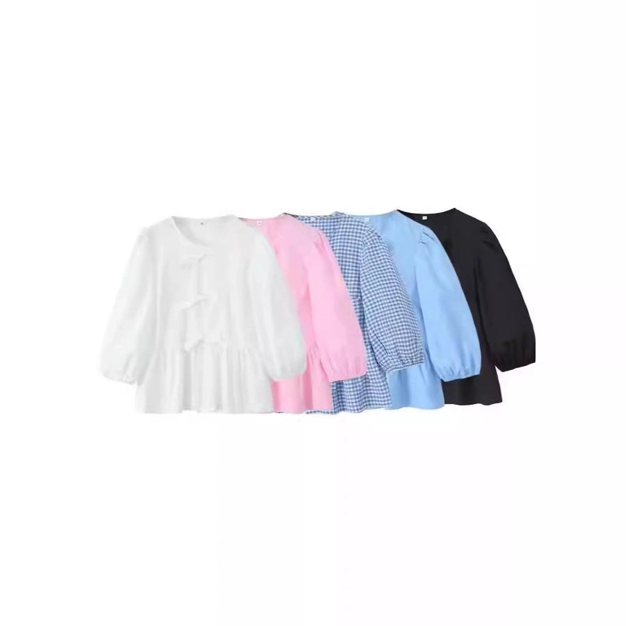 Women's Blouse Long Sleeve Blouses Streetwear Solid Color