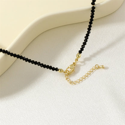 IG Style Simple Style Heart Shape Glass Copper Beaded Chain Beaded Necklaces