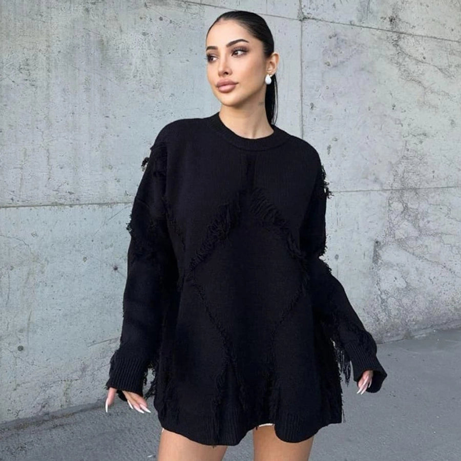 Women's Sweater Long Sleeve Sweaters & Cardigans Streetwear Solid Color