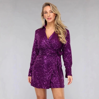 Women's Sheath Dress Vacation Simple Style V Neck Long Sleeve Solid Color Above Knee Holiday Daily