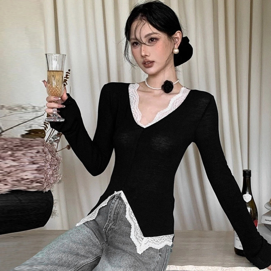 Women's T-shirt Long Sleeve Blouses Vacation Simple Style Solid Color