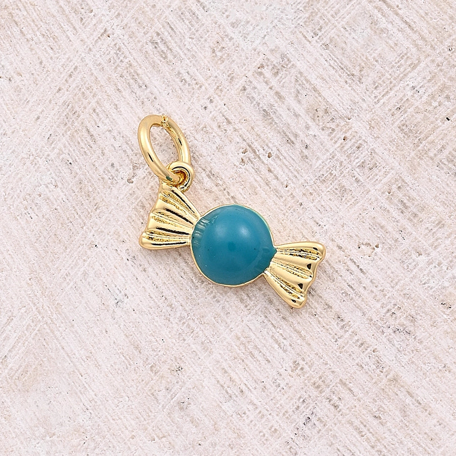 1 Pc/Package 12x6.5mm Hole 3~3.9mm Copper 18K Gold Plated Candy Polished Pendant Jewelry Accessories