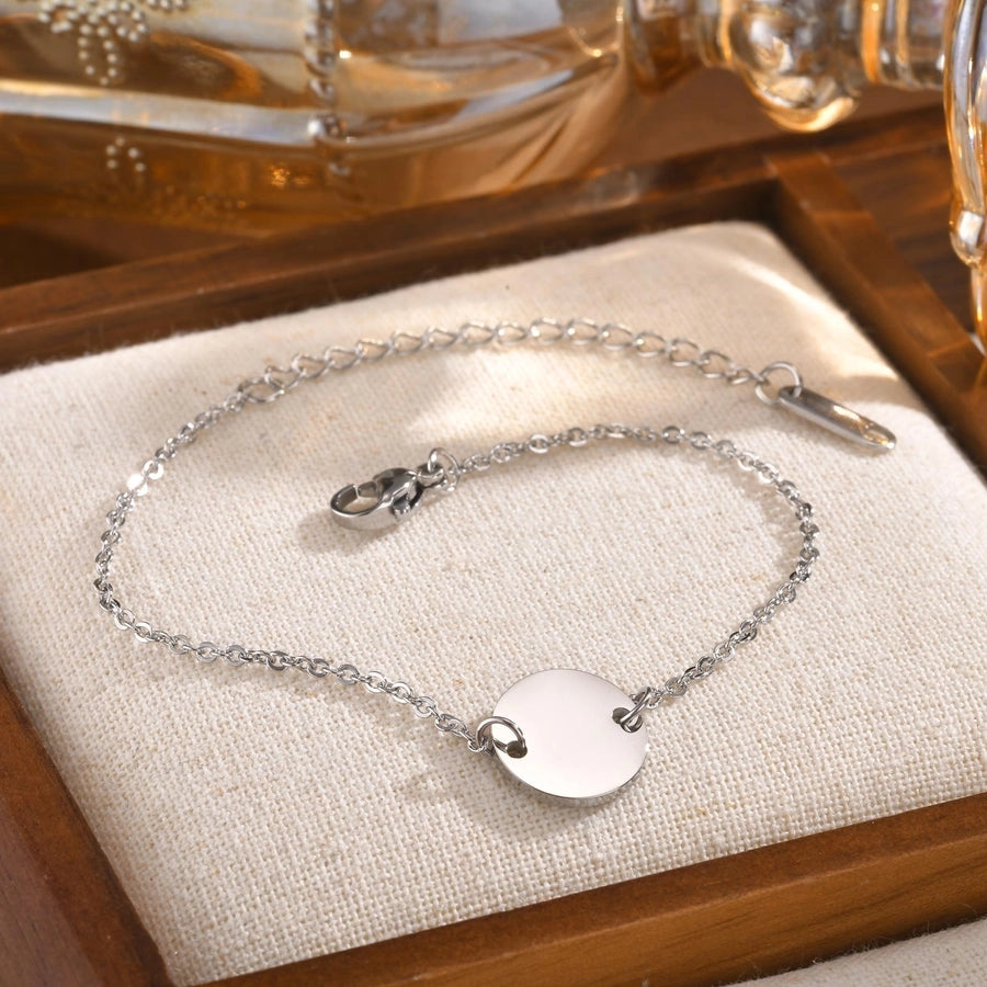 Vacation Classic Style Round 304 Stainless Steel 18K Gold Plated cable chain Bracelets In Bulk Stainless Steel Bracelets