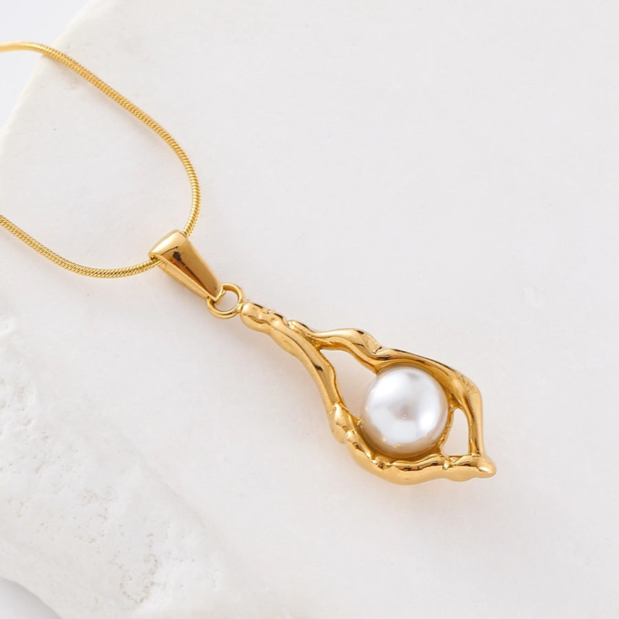 Jewelry Casual Elegant Classic Style Oval Water Droplets 304 Stainless Steel Pendant Necklace