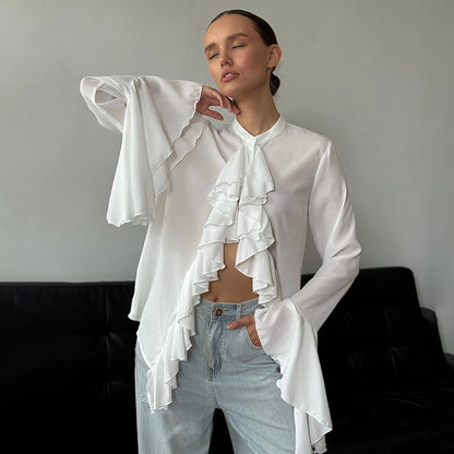 Women's Blouse Long Sleeve Blouses Vacation Simple Style Solid Color