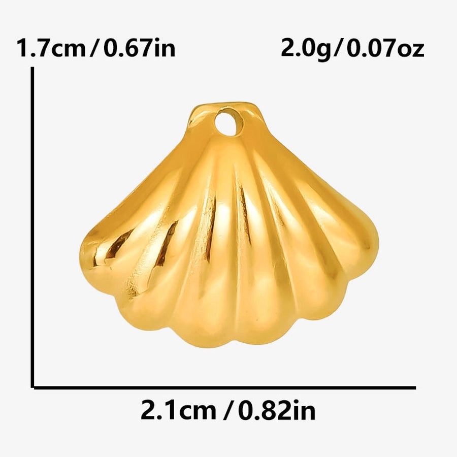 1 Piece 21*17mm 304 Stainless Steel 18K Gold Plated Shell Pendant Jewelry Accessories