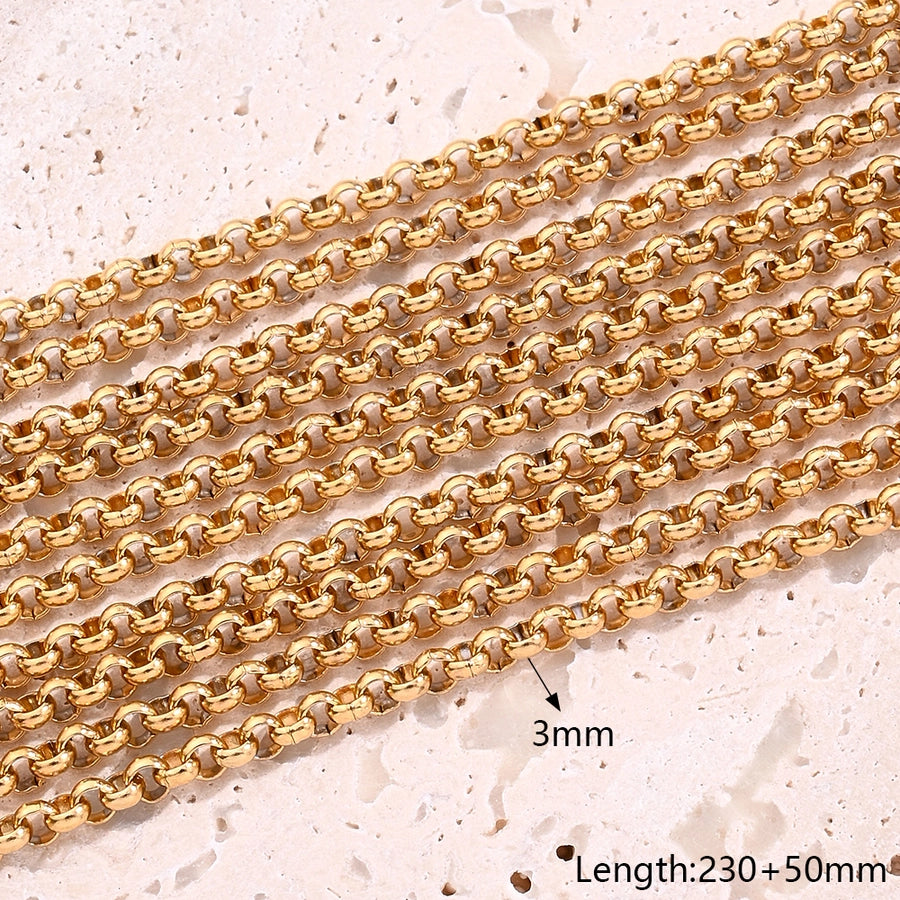 10 Strands/Package 5 Strands/Package 304 Stainless Steel 18K Gold Plated cable chain Belcher Chain Polished Length: 200mm Length: 220+50mm Length:230+50mm Jewelry Accessories