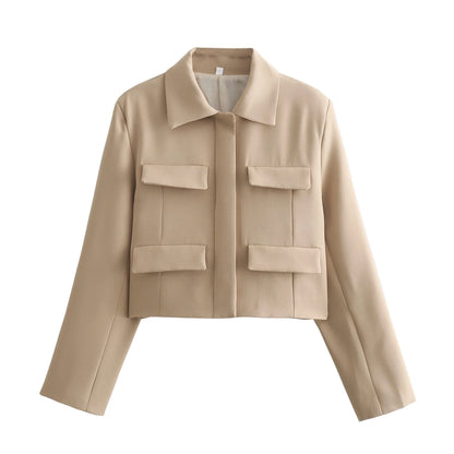 Women's Coat Long Sleeve Blazers Elegant Solid Color
