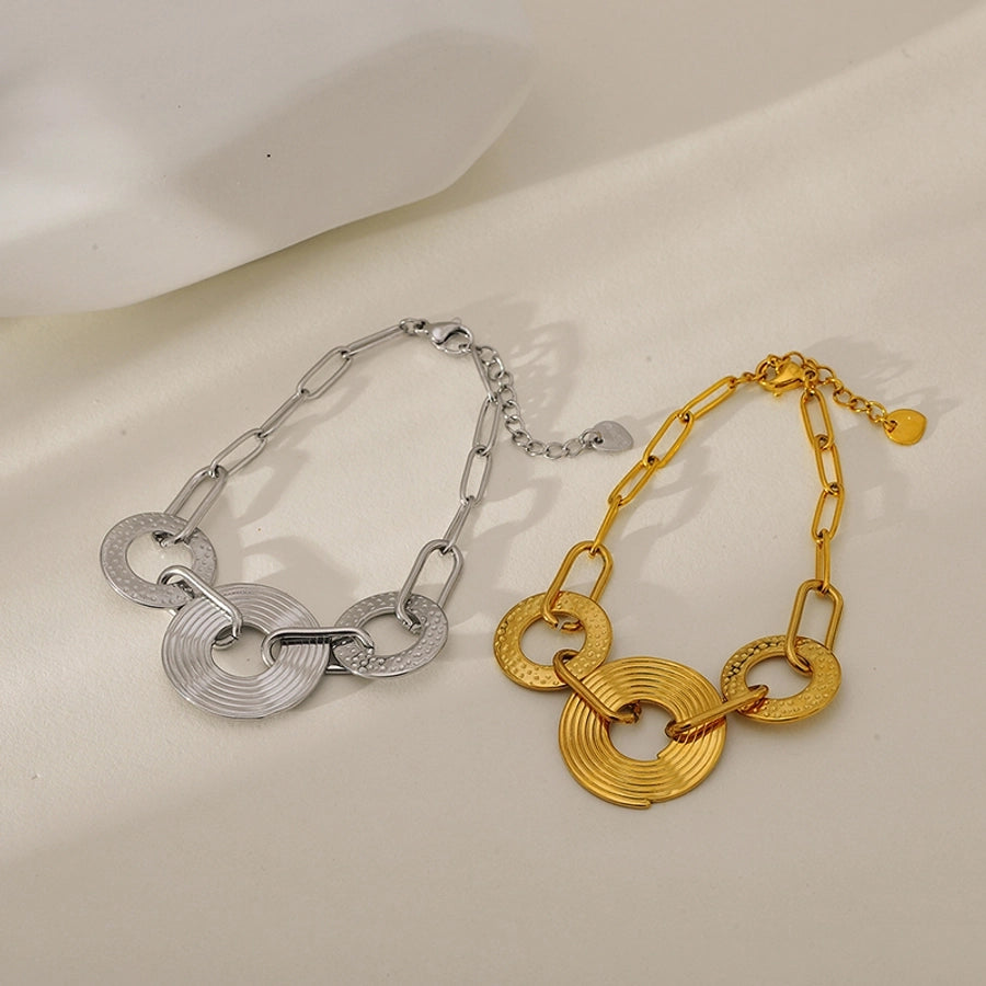 Elegant Luxurious Simple Style Geometric 304 Stainless Steel Paperclip Chain Bracelets In Bulk Stainless Steel Bracelets