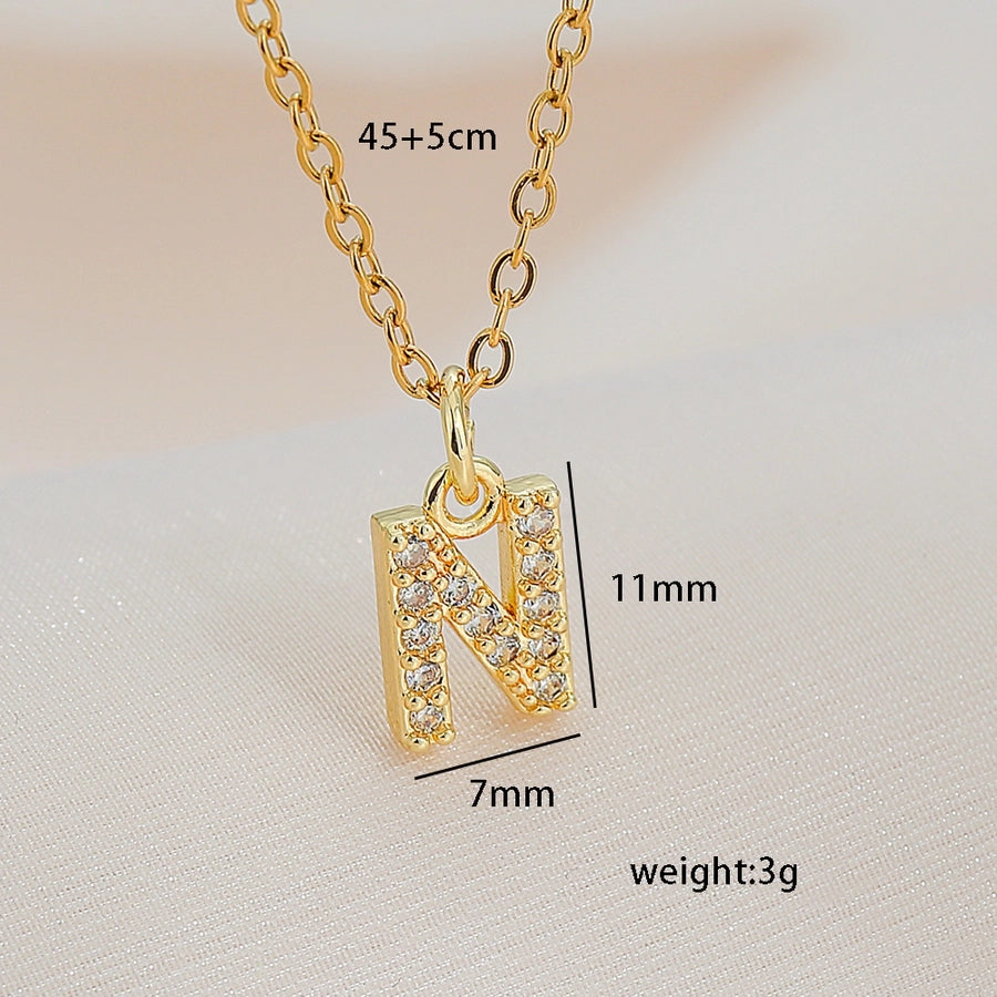 Jewelry Basic Retro Classic Style Letter 304 Stainless Steel Copper Pendant Necklace