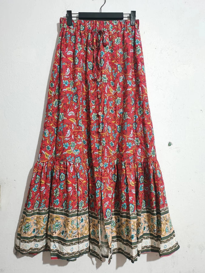 Summer Vacation Printing Polyester Maxi Long Dress Skirts