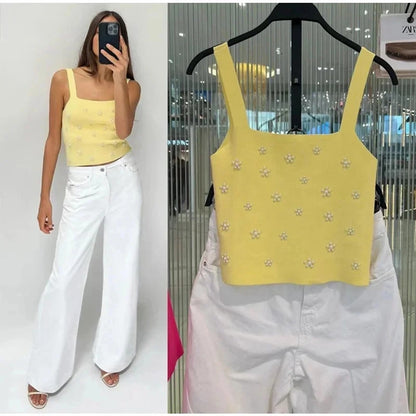 Women's Camisole Sleeveless Sweaters & Cardigans Streetwear Solid Color
