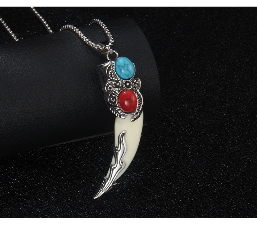 Ethnic Style Geometric 201 Stainless Steel Arylic Alloy Inlay Turquoise Unisex Pendant Necklace