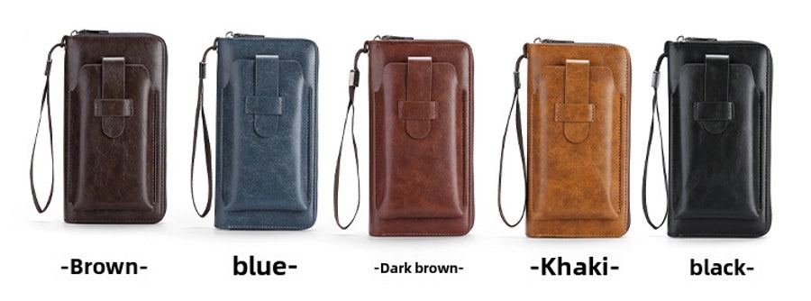 Men's wallet long new wallet multi-card wallet men's business zipper multi-functional mobile phone bag  direct sales