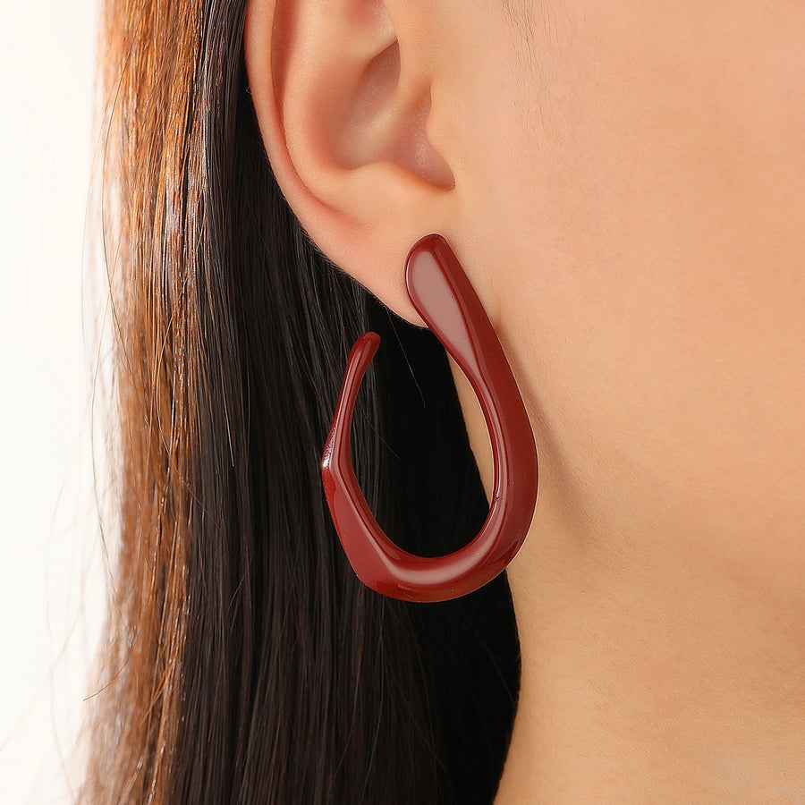 1 Pair Classic Style Geometric Plating Alloy Resin Iron Drop Earrings Ear Studs