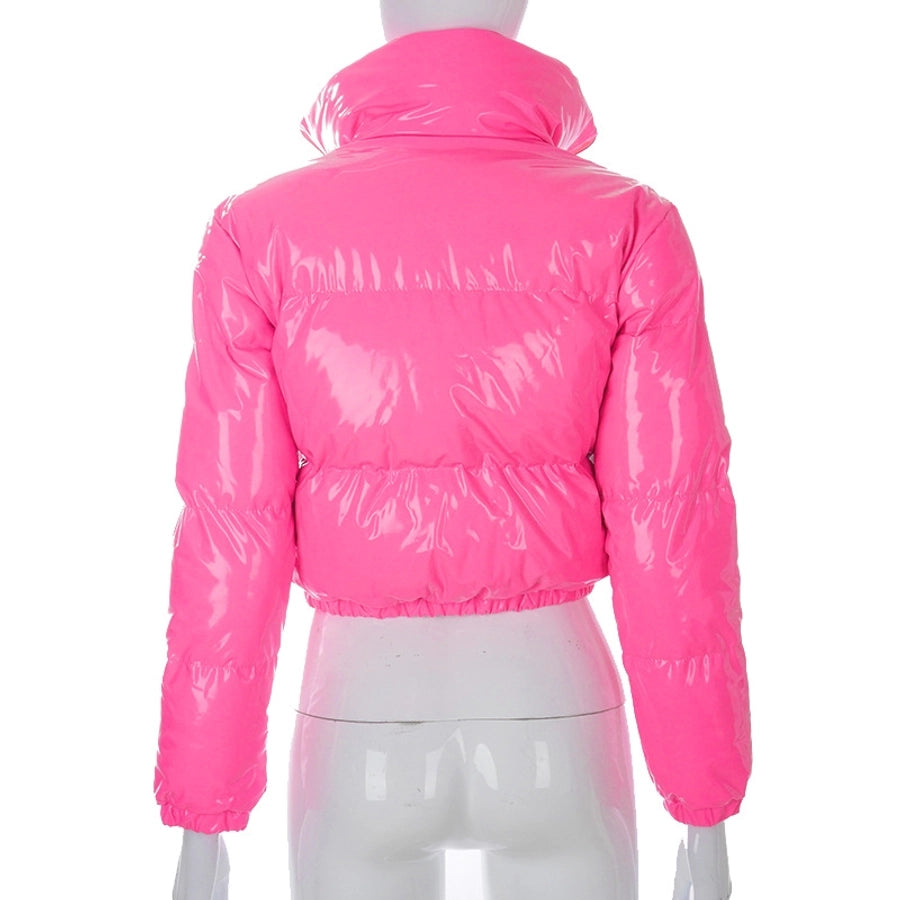 Women's Streetwear Solid Color Zipper Coat cotton clothes