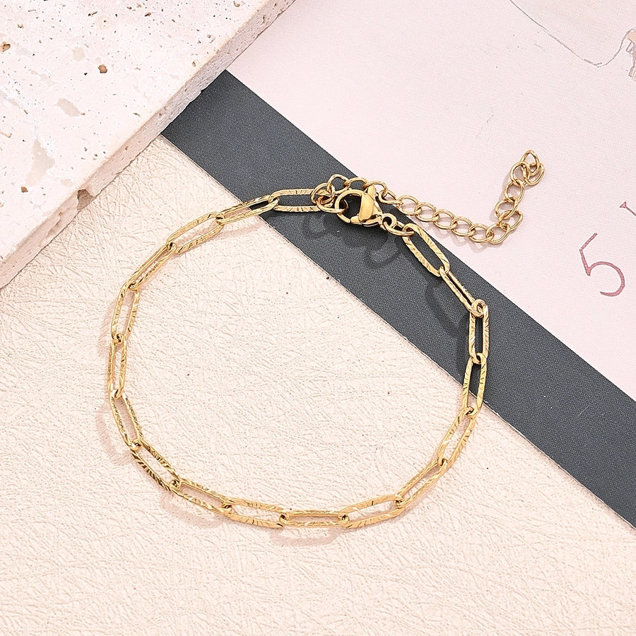 5 Strands/Package 304 Stainless Steel 18K Gold Plated cable chain Polished Length: 170 50mm Length:230+50mm Jewelry Accessories