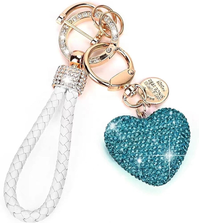 hot sale women's car keychain full diamond peach heart key chain Valentine's Day love keychain bag pendant