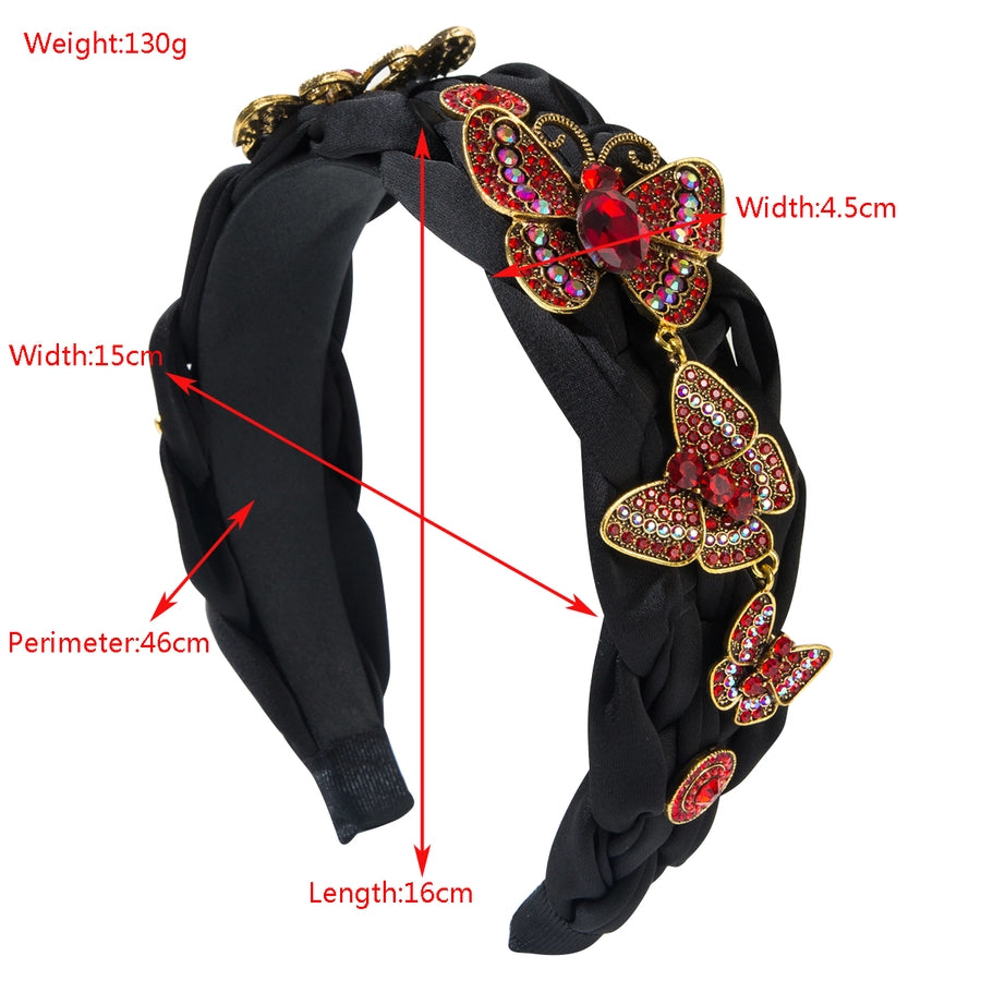 Women's Casual Vintage Style Classic Style Butterfly Alloy Cloth Rhinestone Hair Band
