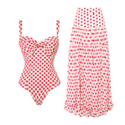Pink One-Piece Umbrella Skirt Suit