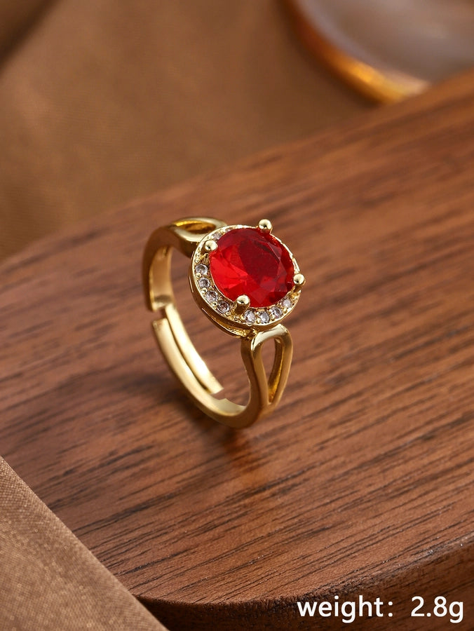 Copper Geometric Adjustable Ring