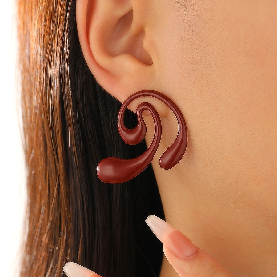 1 Pair Classic Style Geometric Plating Alloy Resin Iron Drop Earrings Ear Studs