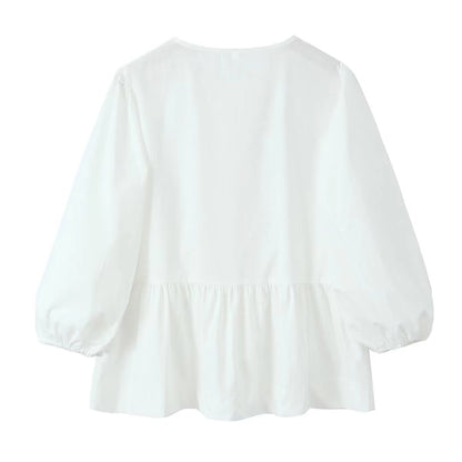 Women's Blouse Long Sleeve Blouses Streetwear Solid Color