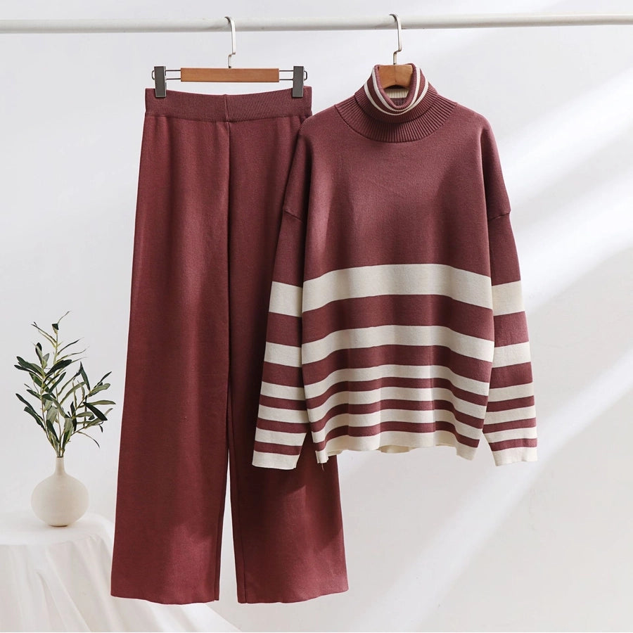 Holiday Women's Simple Style Color Block Mercerized Cotton Colored Cotton Pants Sets Pants Sets