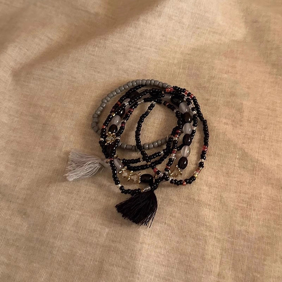 Bohemian Round Elastic string Glass Seed Bead Beaded Bracelets