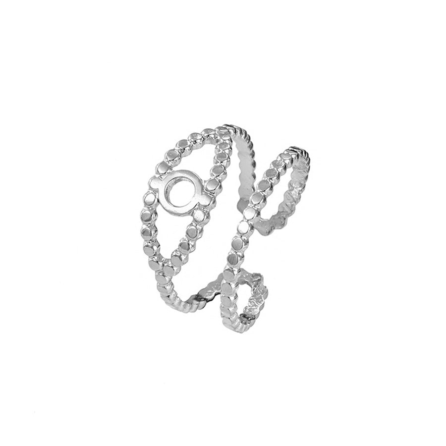 Jewelry Elegant Leaves Flower Titanium Steel Open Rings