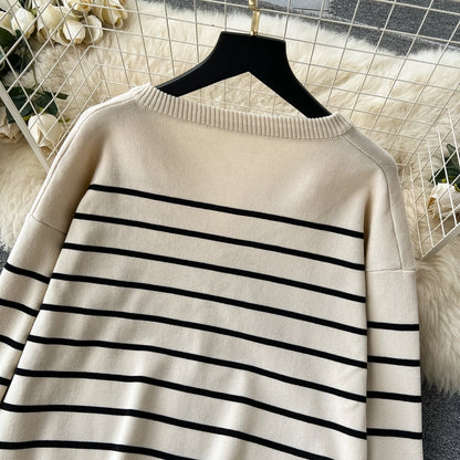 school outdoor daily women's simple style stripe simple spandex polyester knit elastic waist pants sets pants sets