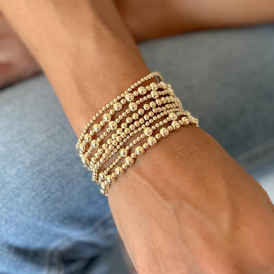 Copper Beaded Chain 18K Gold Plated Beaded Handmade Geometric Bracelets