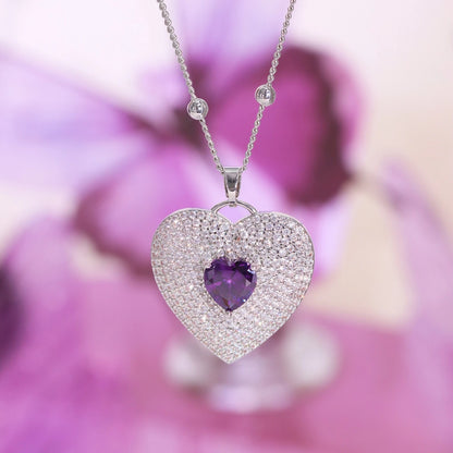 Jewelry Vintage Style Classic Style Heart Shape Copper Zircon Plating Pendant Necklace
